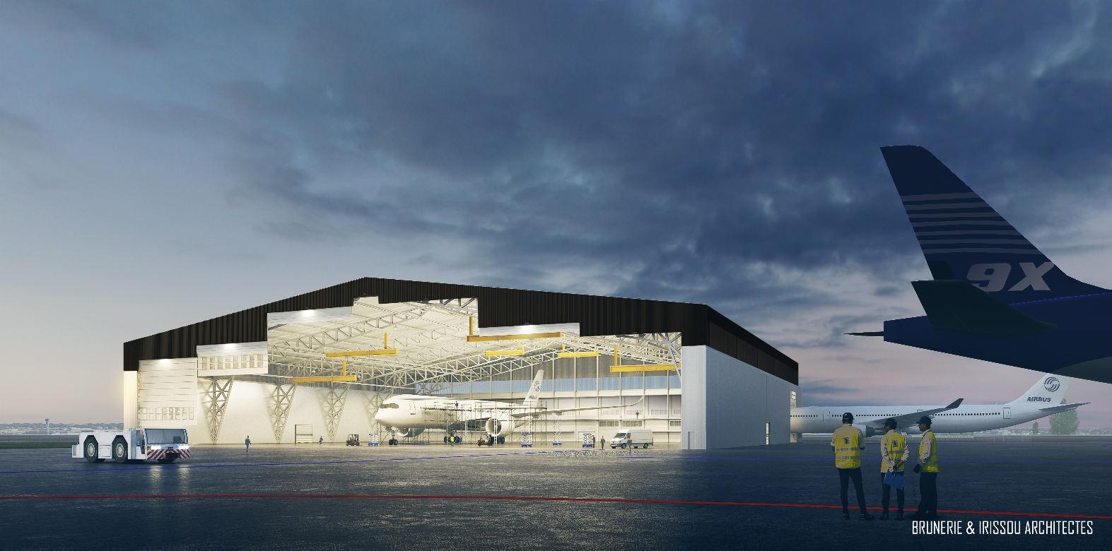 Le futur hangar de Sabena technics à Bordeaux pourra aussi prendre simultanément trois Airbus A400M.
