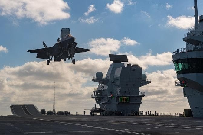 UK F-35 Lightning on HMS Queen Elizabeth.