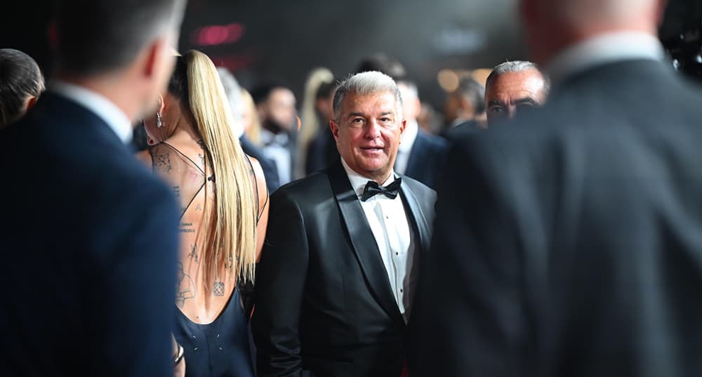 Joan Laporta, lors de la cérémonie du Ballon d'or, au Théâtre du Châtelet, à Paris, le 22 septembre 2025.