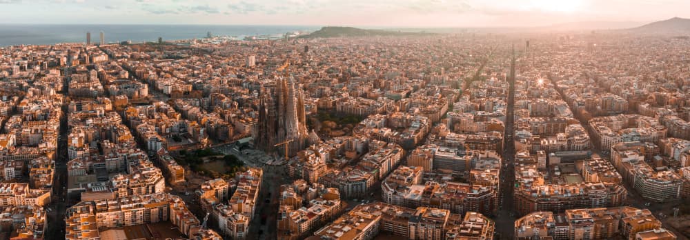Vue aérienne sur Barcelone