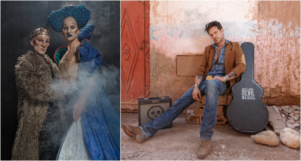 À gauche, Louis Arene (Makbeth) et Lionel Lingelser (Lady Makbeth), et à droite, Manu Lanvin.