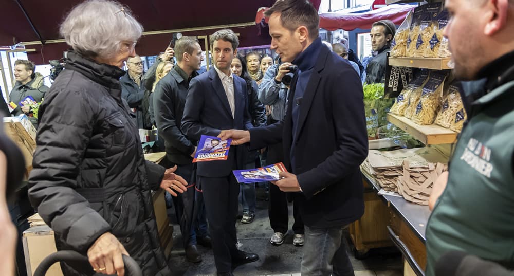 Pierre-Yves Bournazel et Gabriel Attal, à Paris, le 8 novembre.