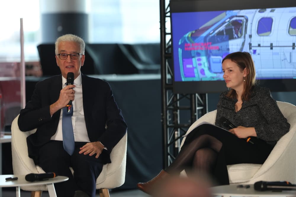 Didier Kayat, PDG de Daher et président du GEAS à l'Aeroforum organisé par La Tribune le 13 novembre depuis l'aéroport Toulouse-Blagnac.