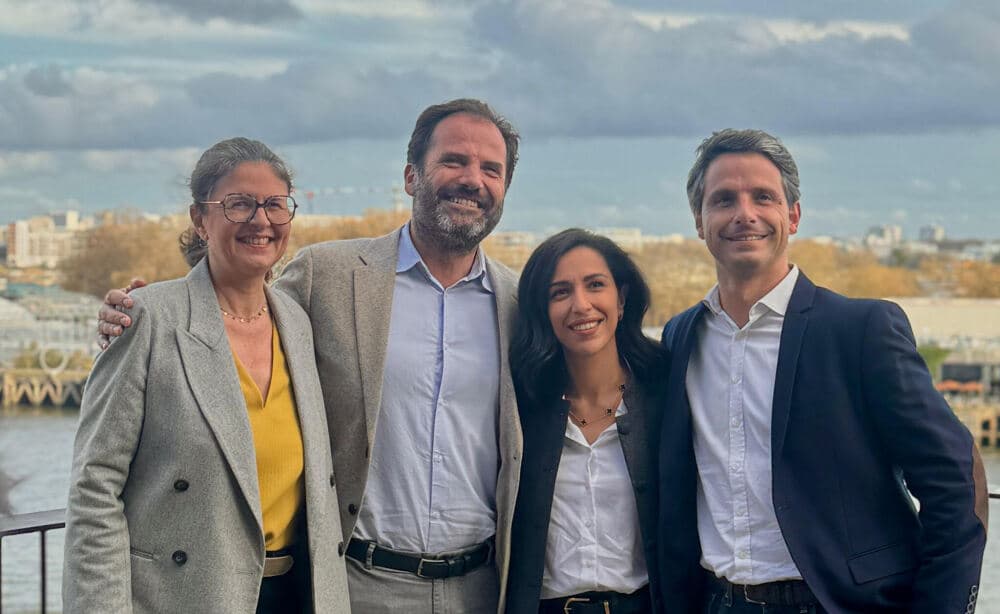 De gauche à droite : Valérie Oppelt (Renaissance), Foulques Chombart de Lauwe (LR), l’ancienne ministre Modem Sarah El Haïry et Guillaume Richard (Horizons).