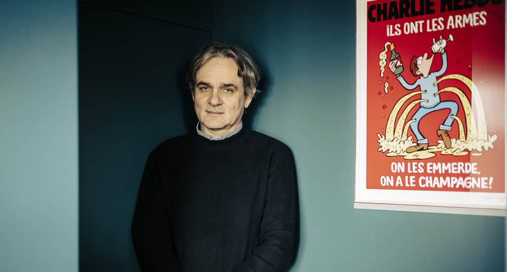 Riss, directeur de la publication Charlie Hebdo, à Paris, le 31 octobre 2023.