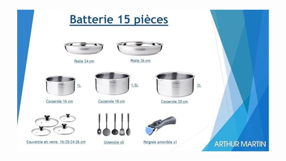Noël dernière minute : la batterie Arthur Martin à prix réduit pour une cuisine élégante et durable