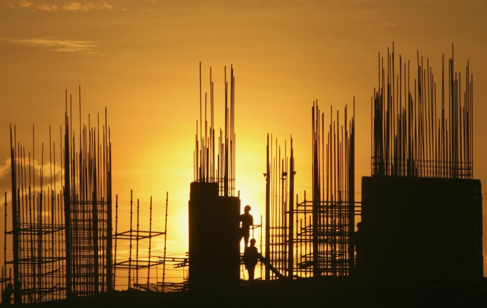 Chantiers de construction dans la zone économique spéciale de Hyderabad, en Inde.