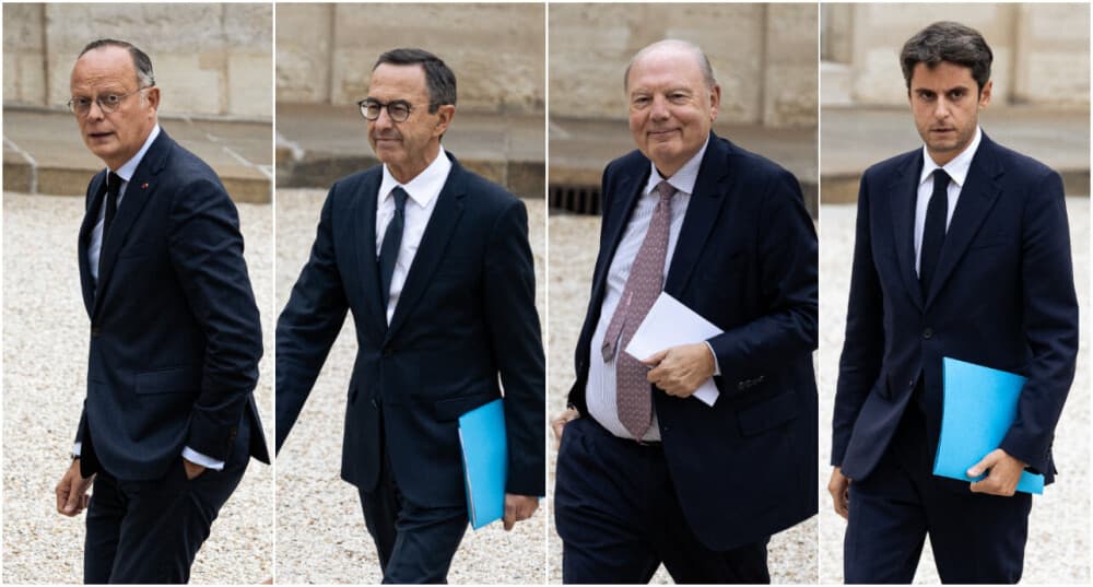 De gauche à droite : Edouard Philippe, Bruno Retailleau, Hervé Marseille et Garbiel Attal.