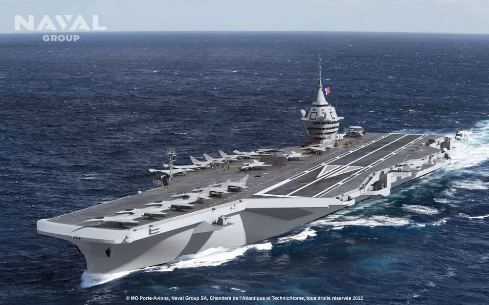 Vue d'artiste du porte-avions nouvelle génération.