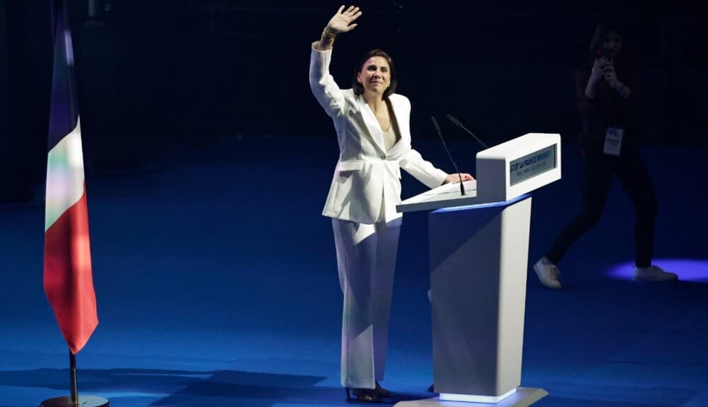 Laure Lavalette en meeting à Paris en 2024.