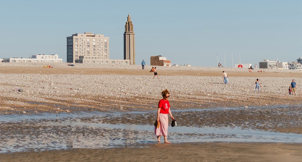 Grandes marées à la plage du Havre, avril 2025.