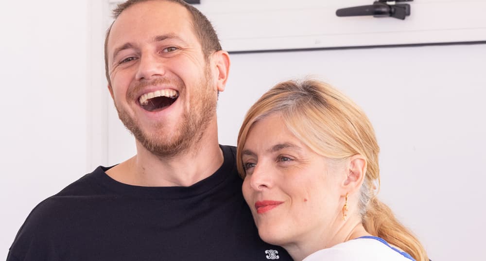 Bastien Bouillon et Valérie Donzelli lors de la présentation d'"À pied d’œuvre " à la Mostra de Venise, en août 2025.