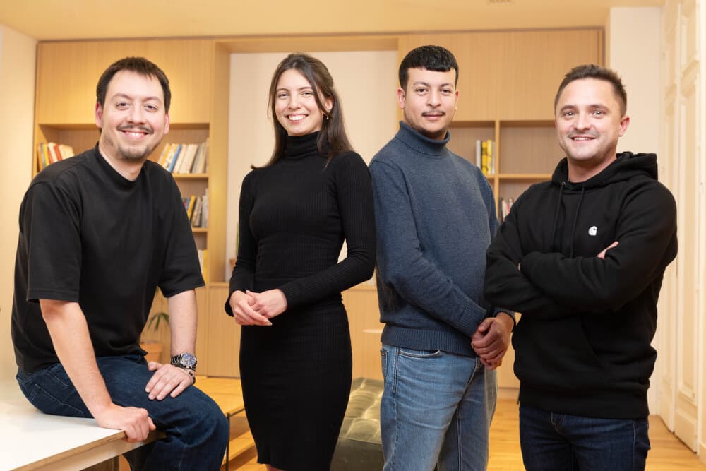 L'équipe de la startup Presage : Arthur Chevalier, Annah Augier, Hamza Aassif, Benjamin Rey.