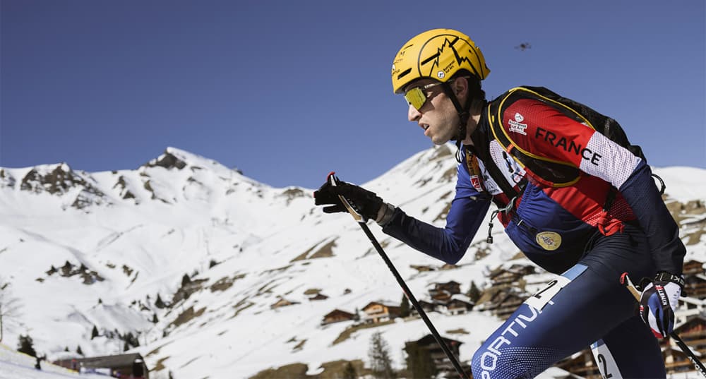 Thibault Anselmet, aux championnats du monde, aux Crosets (Suisse), le 3 mars 2025.
