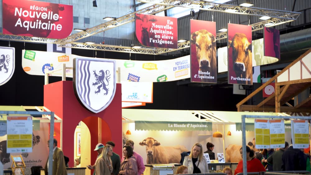 Les affiches de bovins remplacent les vraies vaches au Salon de l’agriculture ce mercredi 25 février.