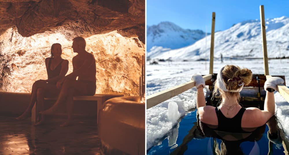 Malgré le froid de la montagne, il est possible de profiter en maillot de bain à l'approche de l'été.