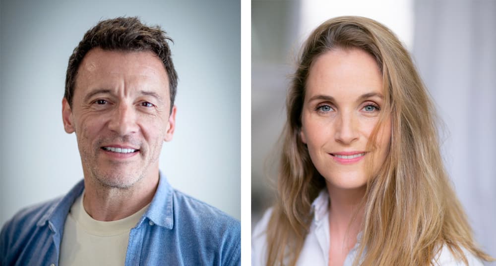 Emmanuel Curtil (voix française de Jim Carrey) et Francine Baudelot