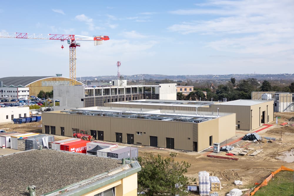 Le Technocampus hydrogène de Francazal en construction au sud de Toulouse.