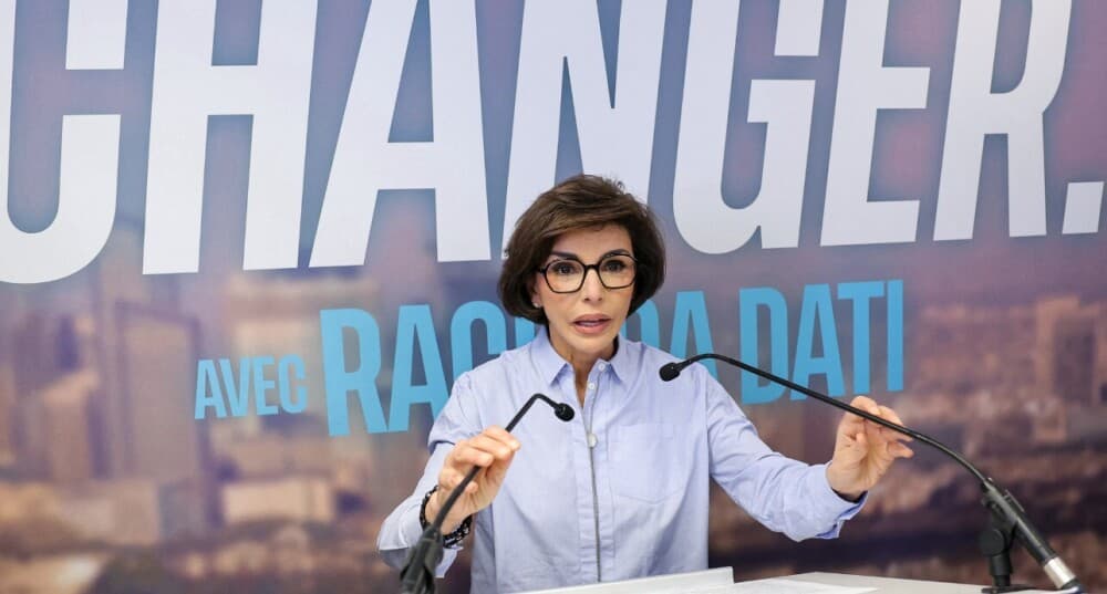 Rachida Dati, candidate LR et MoDem, donnée à au moins dix points derrière Emmanuel Grégoire à environ 25%