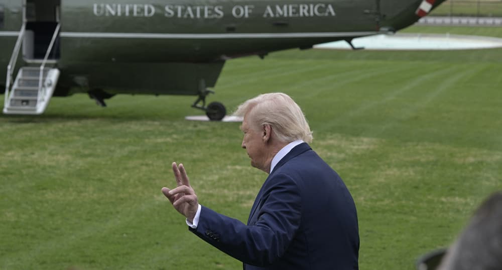 Donald Trump à Washington le 20 mars, avant son départ pour Mar-a-Lago.