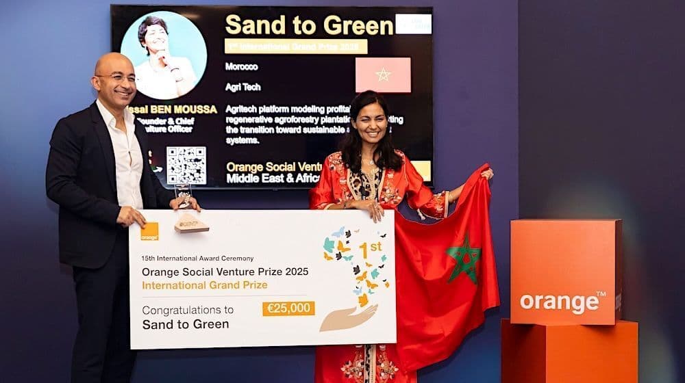 La start-up marocaine Sand to Green Grande est la grande gagnante du Prix Orange de l’Entrepreneur Social en Afrique et Moyen-Orient (POESAM) 2025 au niveau international.