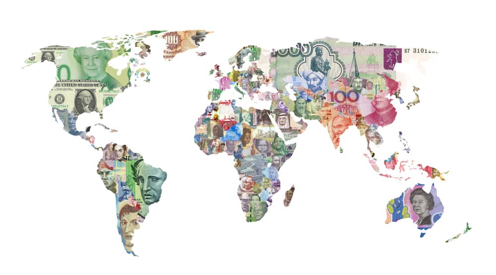 world countries currency map finance money bank-note - world currency map