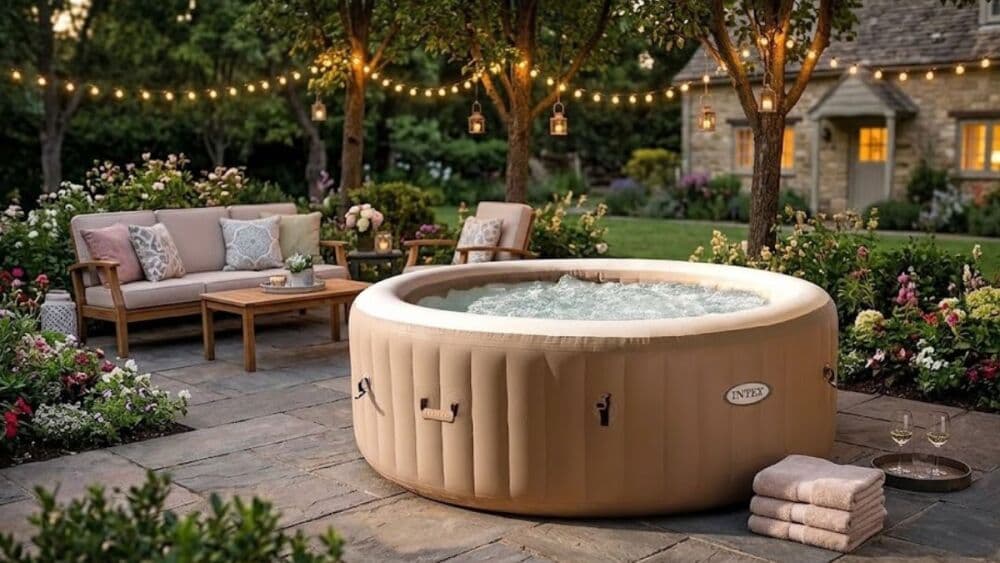 Le Pure Spa Sahara d’Intex, un spa gonflable complet pour 6 personnes à installer chez soi.