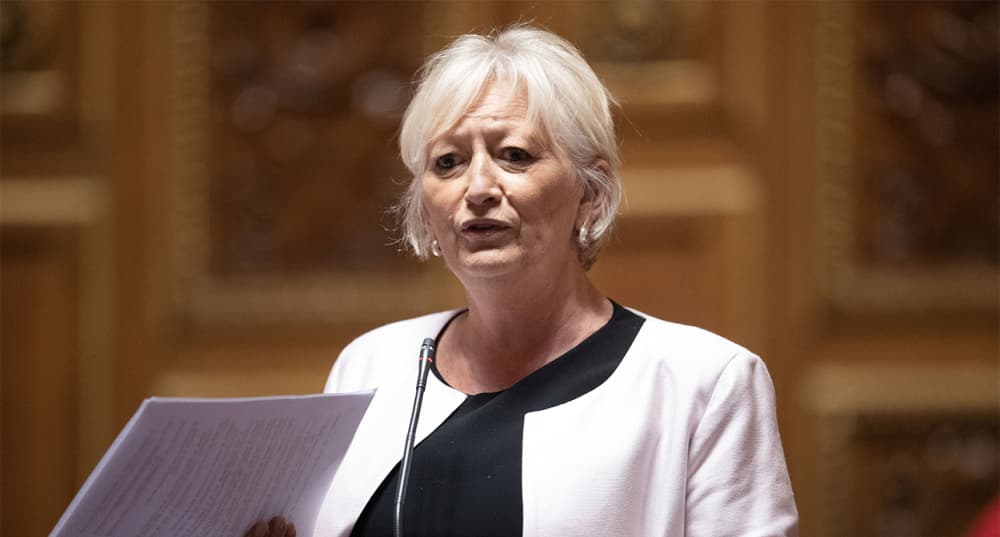 La sénatrice Catherine Morin-Desailly lors d'une séance de questions au gouvernement au Sénat, le 16 juillet 2020.