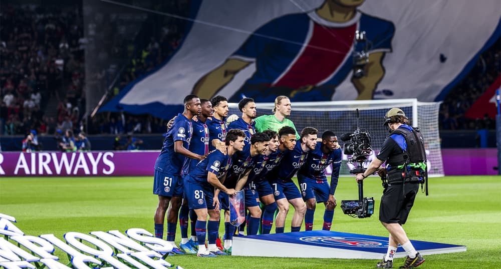 Le PSG avant le match de l'UEFA Champions League entre Paris et Liverpool au Parc des Princes le 8 avril 2026 à Paris.
