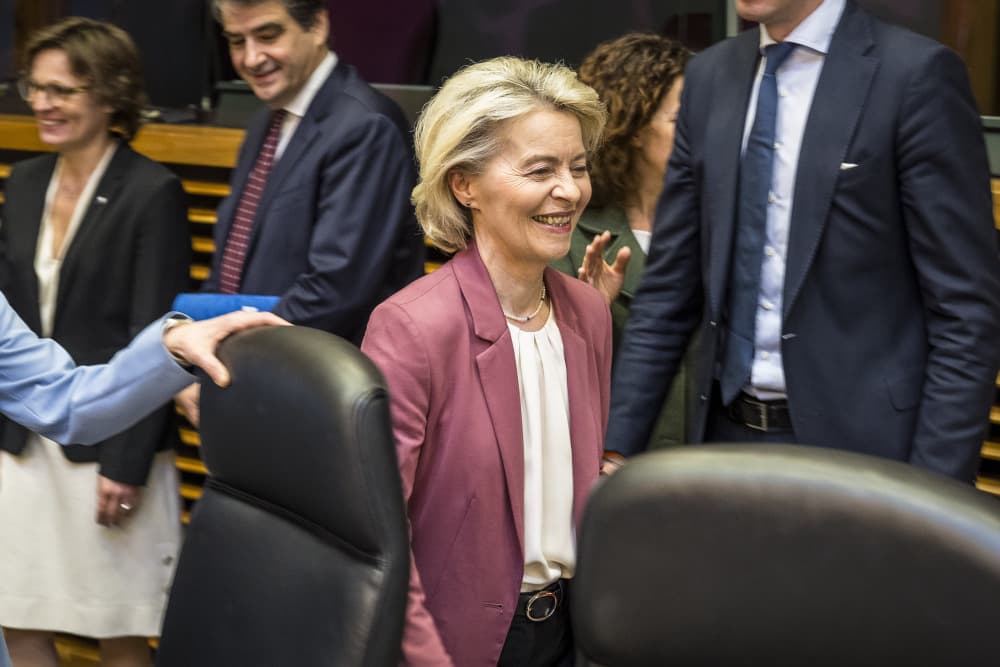 4 mars 2026 : Ursula von der Leyen, présidente de la Commission européenne, avant la réunion devant adopter la loi sur l'accélération industrielle visant à renforcer le secteur manufacturier européen.