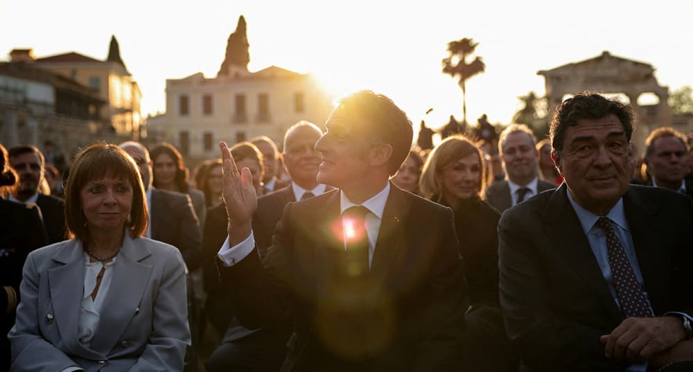 Emmanuel Macron à Athènes (Grèce), le 24 avril 2026.