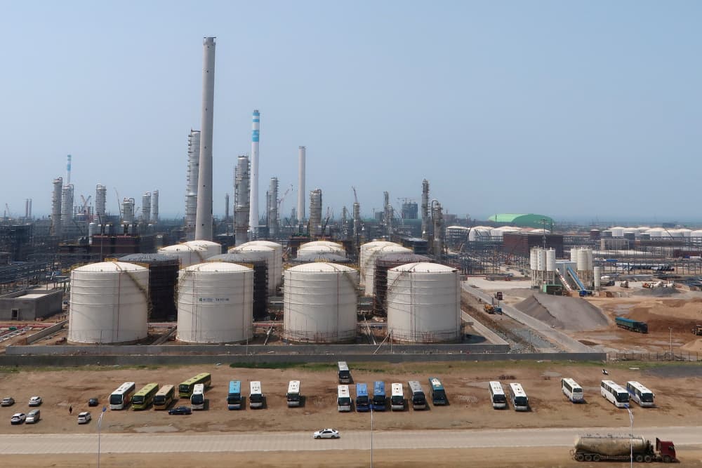 Site de Hengli Petrochemical à l'île de Changxing à Dalian (Chine).