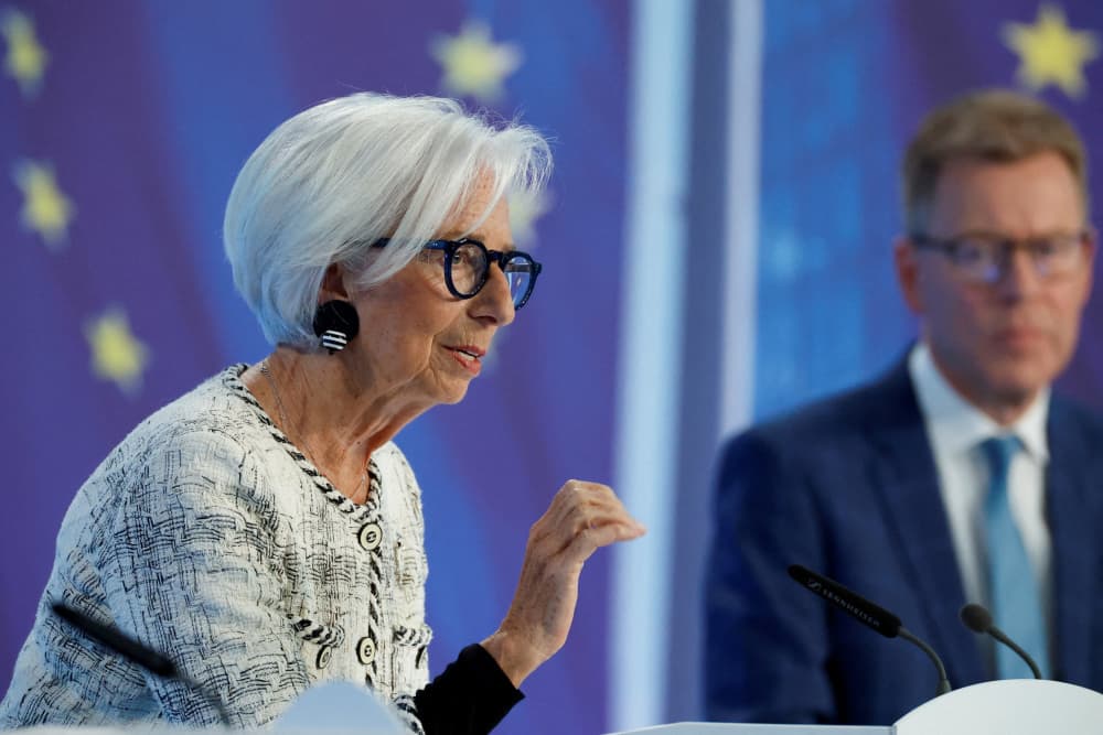 La présidente de la Banque centrale européenne (BCE), Christine Lagarde, lors de la réunion du Conseil des gouverneurs, à Francfort, le 30 avril 2026.