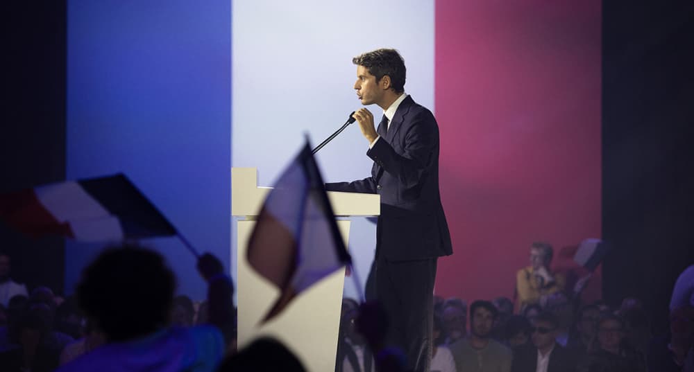 Gabriel Attal à Arras le 21 septembre à l'occasion d'un meeting Renaissance.
