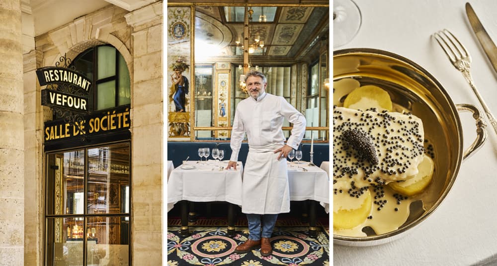 Depuis le 12 mai, Bruno Doucet, chef de La ­Régalade depuis 2004 et du ­Comptoir du Relais au carrefour de l’Odéon depuis 2022, prend les commandes du Grand Véfour, créé en 1784 sous les arcades du Palais-Royal.