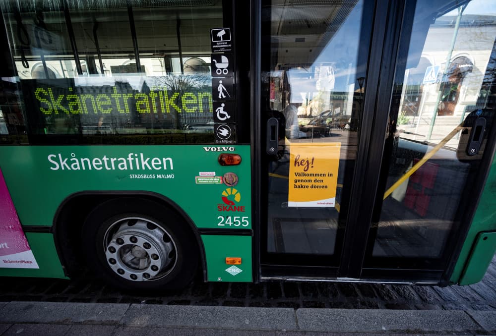 Un bus Skanetrafiken, la société de transports publics de la province de Scanie, à Malmö, en Suède.