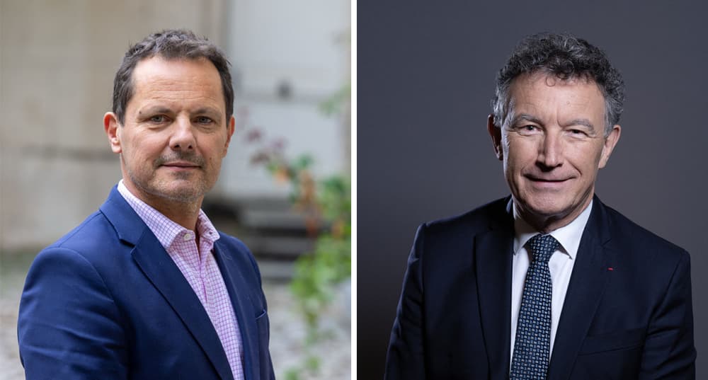 Jerôme Durain, président de la région Bourgogne-Franche-Comté, et Franck Leroy, président de la Région Grand Est.