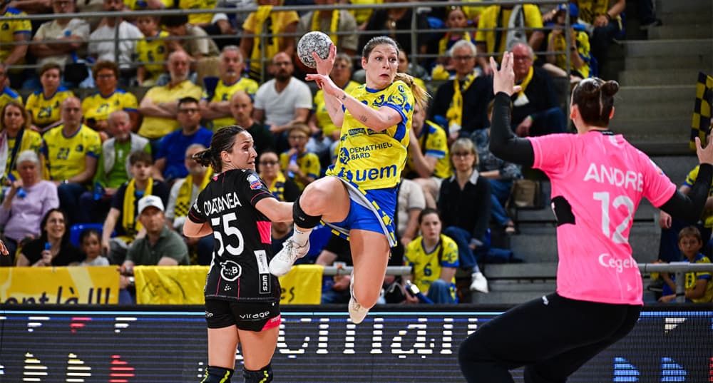 Chloe Valentini lors du match de la Ligue Butagaz Energie entre Metz et Brest au Palais Omnisports les Arenes, le 3 mai 2026.