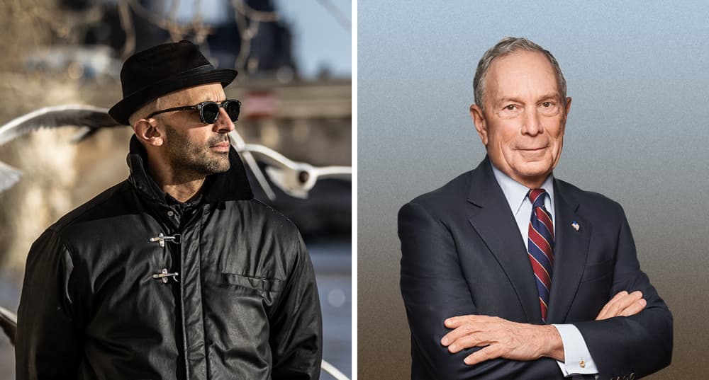 Le plasticien JR et l'ancien maire de New-York Michael Bloomberg.