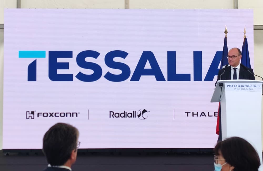 Sébastien Martin, ministre délégué à l'Industrie, a dévoilé, à l'occasion de Choose France, le projet Tessalia de co-entreprise entre le géant taïwanais Foxconn et les entreprises françaises Thales et Radiall.
