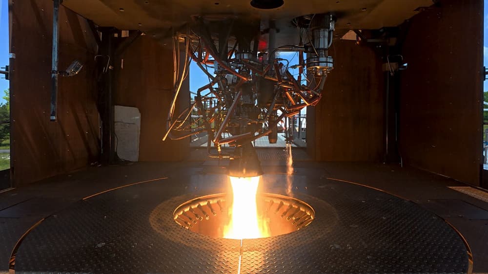 Essai à feu du moteur Navier complet.