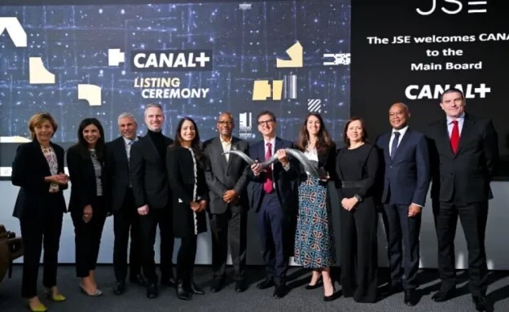 Cérémonie de cotation de Canal+ à la Bourse de Johannesburg (JSE).