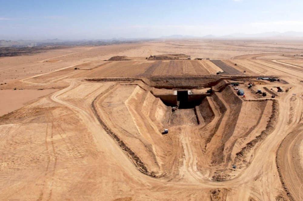 Site d’extraction d’uranium de Husab, en Namibie.