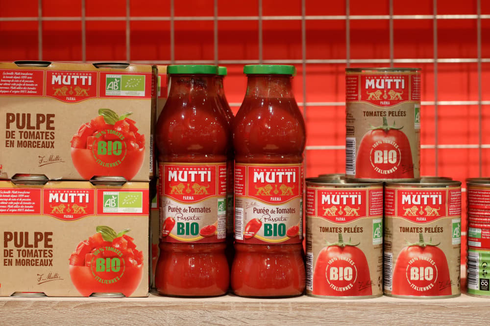 Des produits Mutti.