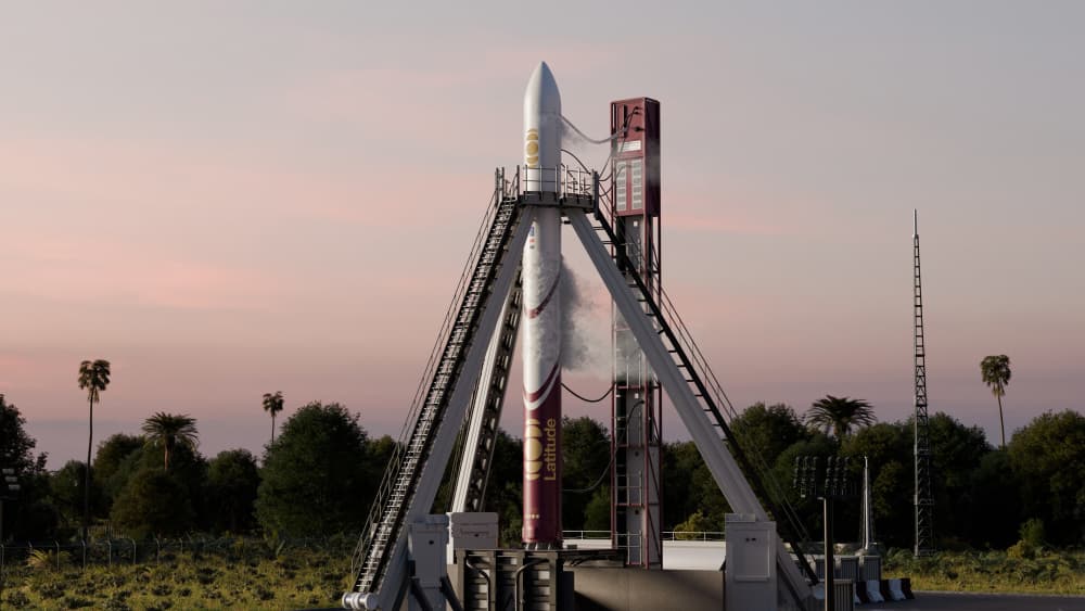 vue d’artiste du lanceur de Latitude sur son pas de tir
