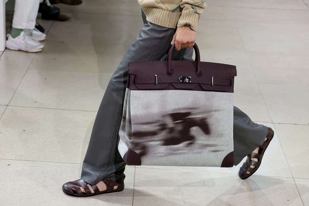 FILE PHOTO: A model presents a creation by designer Veronique Nichanian as part of her Menswear Spring/Summer 2026 collection show for the fashion house Hermes during Men's Fashion Week in Paris, France, June 28, 2025. REUTERS/Gonzalo Fuentes/File...