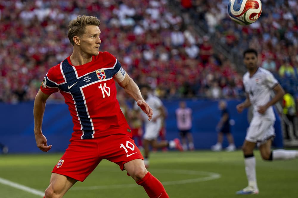 Martin Odegaard lors du premier match de la Norvège contre l’Irak.