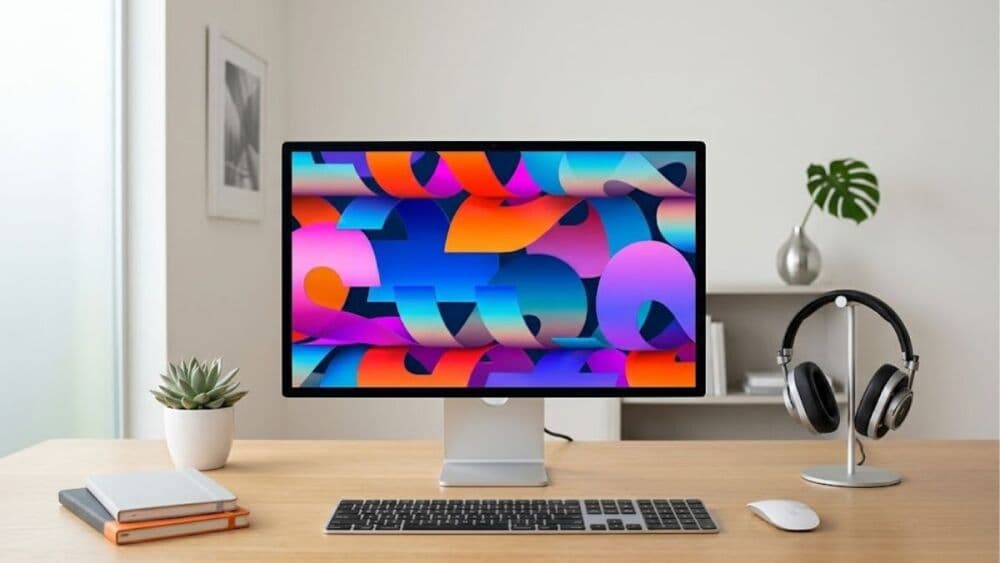 L’Apple Studio Display combine une dalle Retina 5K de 27 pouces et un verre nano-texturé destiné à limiter les reflets.