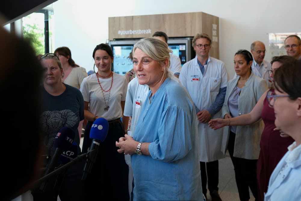 Stéphanie Rist, ministre de la Santé, le 28 mai 2026, à l'hôpital de la Pitié-Salpêtrière, à Paris.
