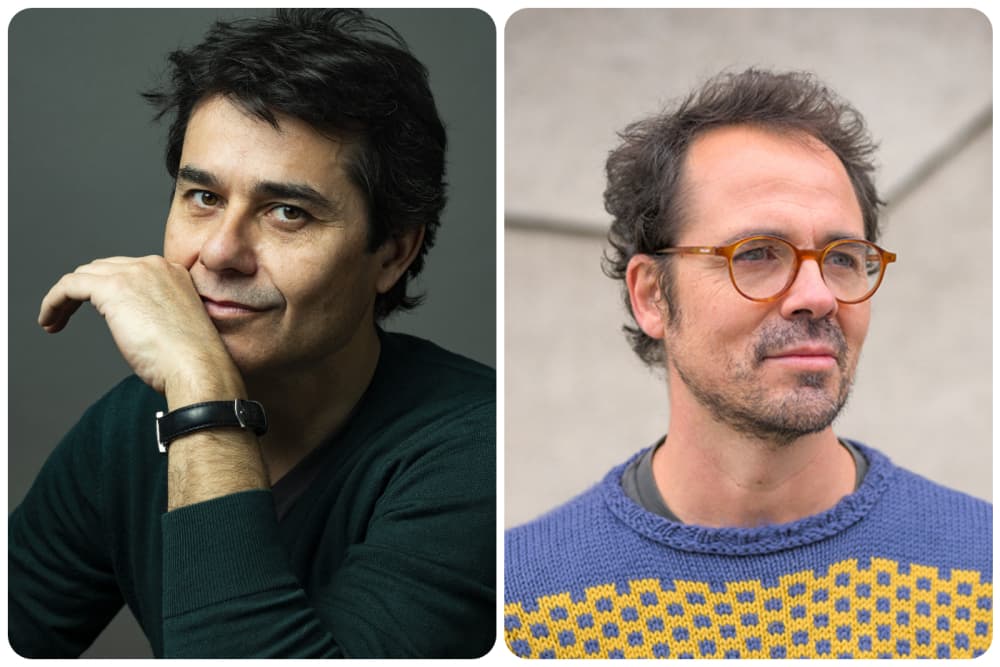 Laurent Binet et Luis de la Osa, écrivains passionnés de tennis.